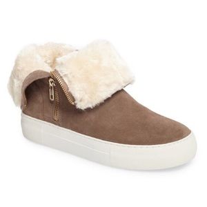 J Slides fur lined bootie